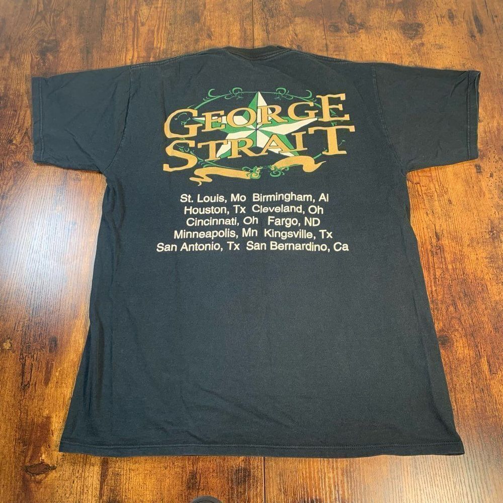 Vintage George Strait Tour T Shirt Mens L USA Cities‎ Houston Chicago Denver… - Picture 3 of 6